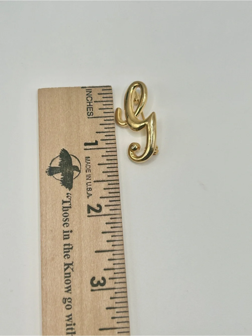 Vintage Gold Letter 'G' Initial Pin Brooch - Women's Accessory